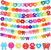 Girlanda papierowa wiosna urodzinowa kolorowa 7 styli każda 300cm