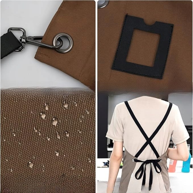 Fartuch barmański kelnerski szefa kuchni krzyżowane szelki regulowany