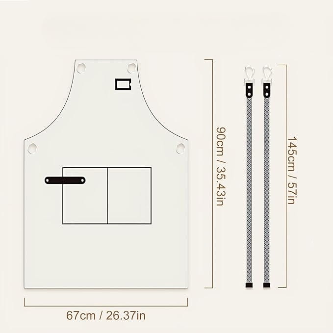 Fartuch barmański kelnerski szefa kuchni krzyżowane szelki regulowany