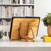 Bambusowy stojak na książki kucharskie tablet laptopa 39x28cm XXL