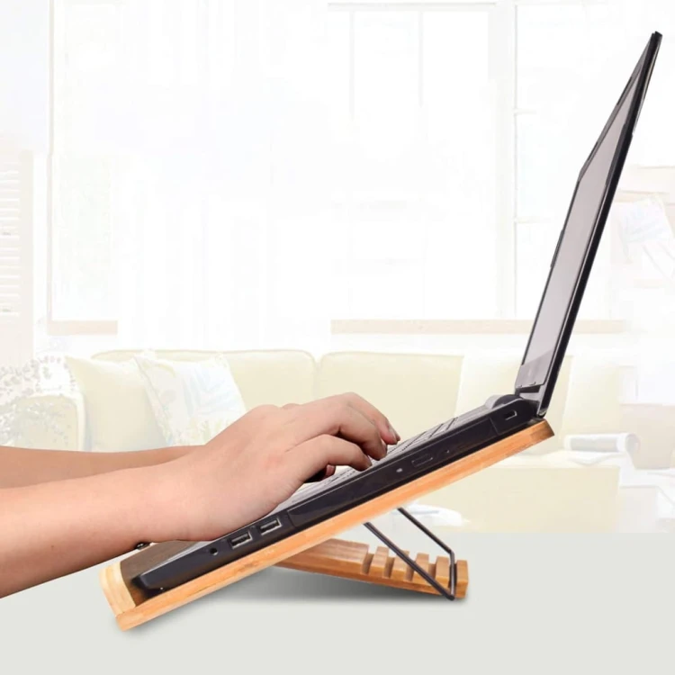 Bambusowy stojak na książki kucharskie tablet laptopa 39x28cm XXL