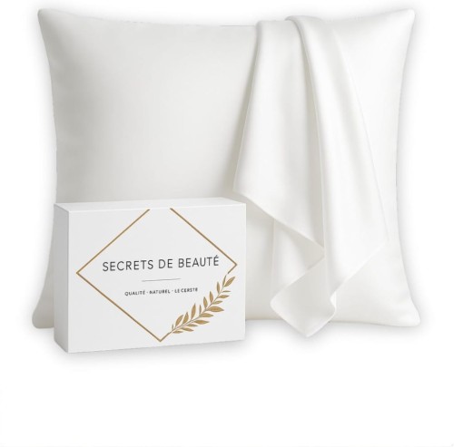 Poszewka 100% jedwab morowy BIO luksus 22 momme 65x65cm Naturalna biała