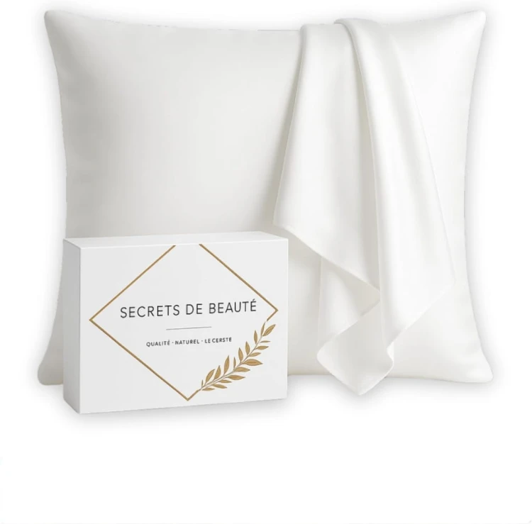 Poszewka 100% jedwab morowy BIO luksus 22 momme 65x65cm Naturalna biała