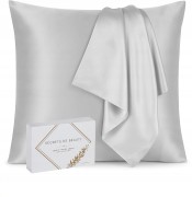 Poszewka 100% jedwab morowy BIO luksus 22 momme 65x65cm Naturalna szara