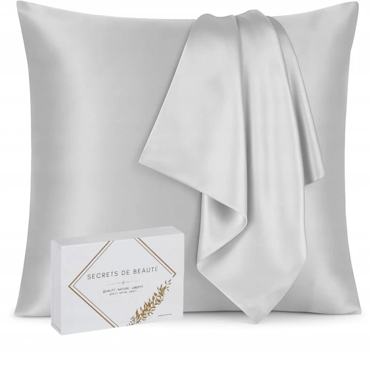 Poszewka 100% jedwab morowy BIO luksus 22 momme 65x65cm Naturalna szara