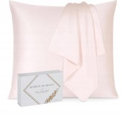 Poszewka 100% jedwab morowy BIO luksus 22 momme 65x65cm Naturalna różowa