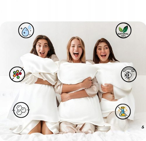 Poszewka 100% jedwab morowy BIO luksus 22 momme 65x65cm Naturalna różowa