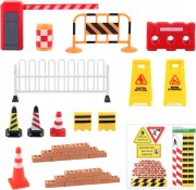 AKCESORIA NA PLAC BUDOWY 35 ELEMENTÓW DO ARANŻACJI NA BUDOWIE ZABAWA