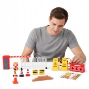 AKCESORIA NA PLAC BUDOWY 35 ELEMENTÓW DO ARANŻACJI NA BUDOWIE ZABAWA