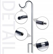 Hak pasterski ogrodowy metalowy 61-99 cm CZARNY