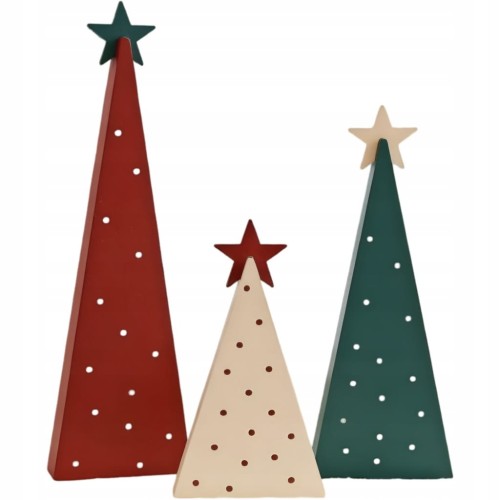 Drewniane Choinki Dekoracja Stołu Świąteczne Boże Narodzenie 3 Rozmiary