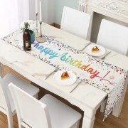 Bieżnik na Stół Urodzinowy 33x180 cm Dekoracyjny Happy Birthday
