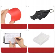 ZESTAW SĘDZIOWSKI PIŁKARSKI DLA SĘDZIEGO GWIZDEK CZERWONA ŻÓŁTA KARTKA