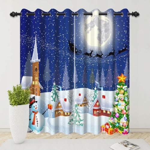 Zasłony okienne świąteczne zaciemniające zestaw 2szt 140 x 225cm na święta