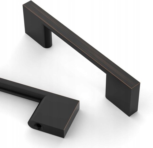 10x Uchwyt meblowy 96 mm brąz przecierany olejem stop aluminium + wkręty