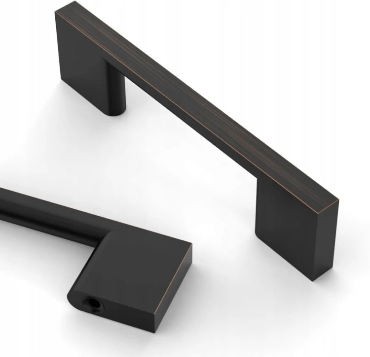 10x Uchwyt meblowy 96 mm brąz przecierany olejem stop aluminium + wkręty