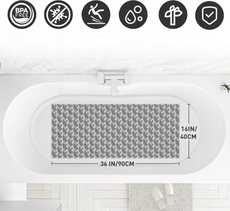 Mata łazienkowa dywanik prysznicowa do wanny antypoślizgowa 90 x 40 cm