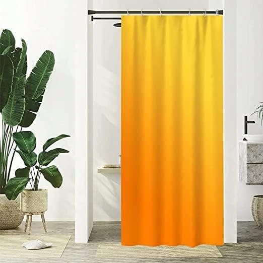 ZASŁONA PRYSZNICOWA TEKSTYLNA POMARAŃCZOWA z haczykami 200 x 180 cm