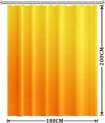 ZASŁONA PRYSZNICOWA TEKSTYLNA POMARAŃCZOWA z haczykami 200 x 180 cm