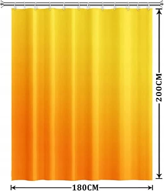 ZASŁONA PRYSZNICOWA TEKSTYLNA POMARAŃCZOWA z haczykami 200 x 180 cm