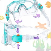 Maska do Nurkowania dla Dzieci Anti-Fog Okulary do Pływania 180 Panorama