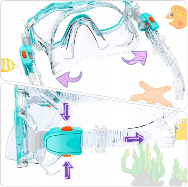 Maska do Nurkowania dla Dzieci Anti-Fog Okulary do Pływania 180 Panorama