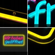 Neon LED "WIR HABEN GEOFFNET" Akrylowy Napis na Ścianę Lampa Dekoracyjna