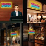 Neon LED "WIR HABEN GEOFFNET" Akrylowy Napis na Ścianę Lampa Dekoracyjna