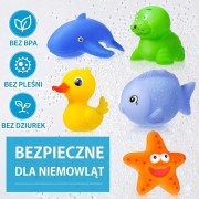 DUŻY ZESTAW ZABAWEK DO KĄPIELI Z SIATKĄ zabawki gumowe do wody basenu wanny