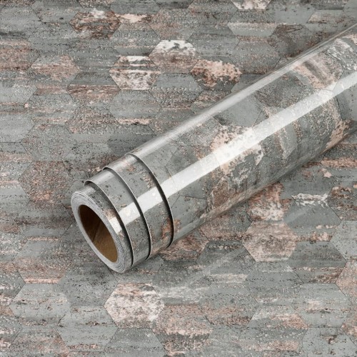 SAMOPRZYLEPNA TAPETA marmur heksagon EFEKT 3D OKLEINA WINYLOWA 40cm x 10m