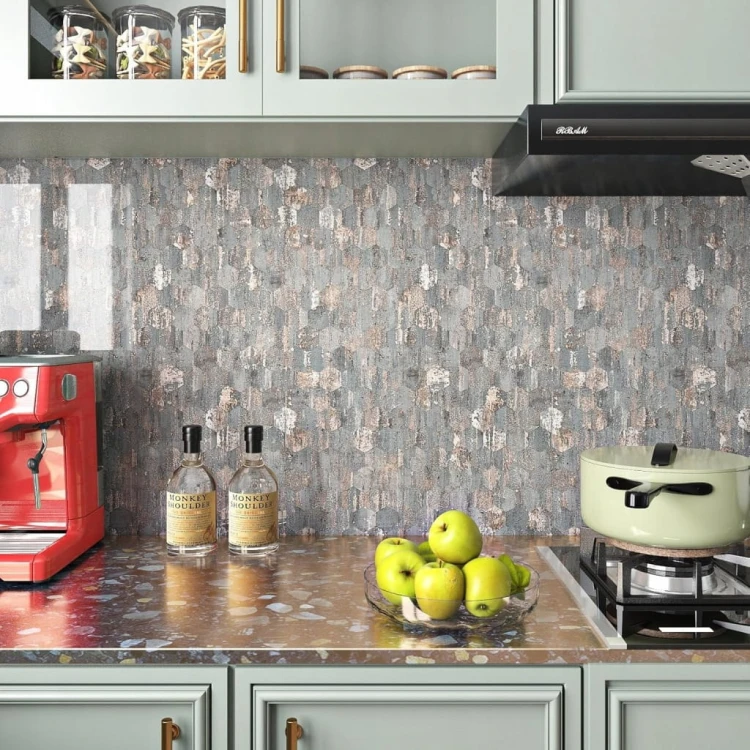 SAMOPRZYLEPNA TAPETA marmur heksagon EFEKT 3D OKLEINA WINYLOWA 40cm x 10m