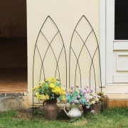 Metalowa Pergola Ogrodowa Gotycki Łuk podpórka do pnączy Zestaw 2 sztuk