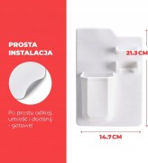 Uchwyt na szczoteczki organizer maszynki silikonowy łazienkowy BIAŁY