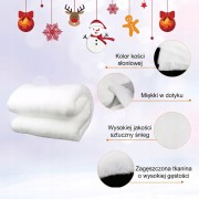 Zestaw 2x Świąteczny Koc Śnieżny Dywan Biegacz Puchowy na Stół Dekoracja