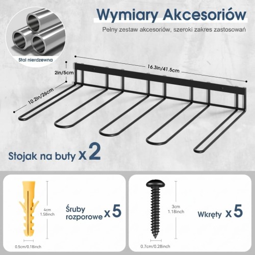 Metalowy uchwyt na buty szczotki narzędzia do warsztatu domu przedpokoju