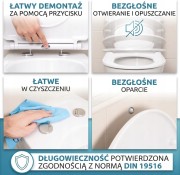 Deska sedesowa wolnoopadająca Antybakteryjna slim